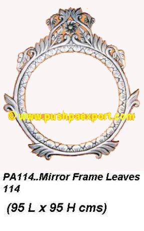 Silver Mirror Frame Leaves